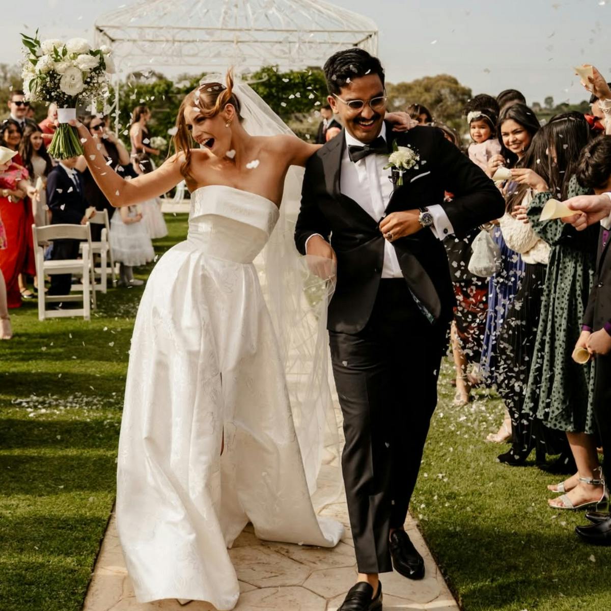 Wedding celebration in InStitchu custom suit